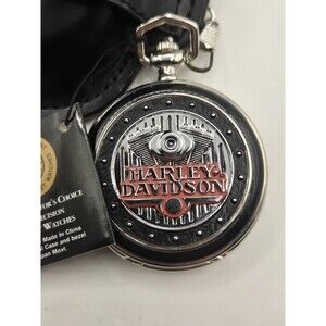 Franklin Mint Harley Davidson Pocket Watch With Chain And Holster. 1998